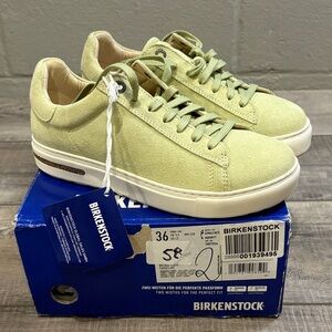 Birkenstock Bend Low Suede Sneakers Faded Lime NWT US 5/EU 36 Narrow Fit